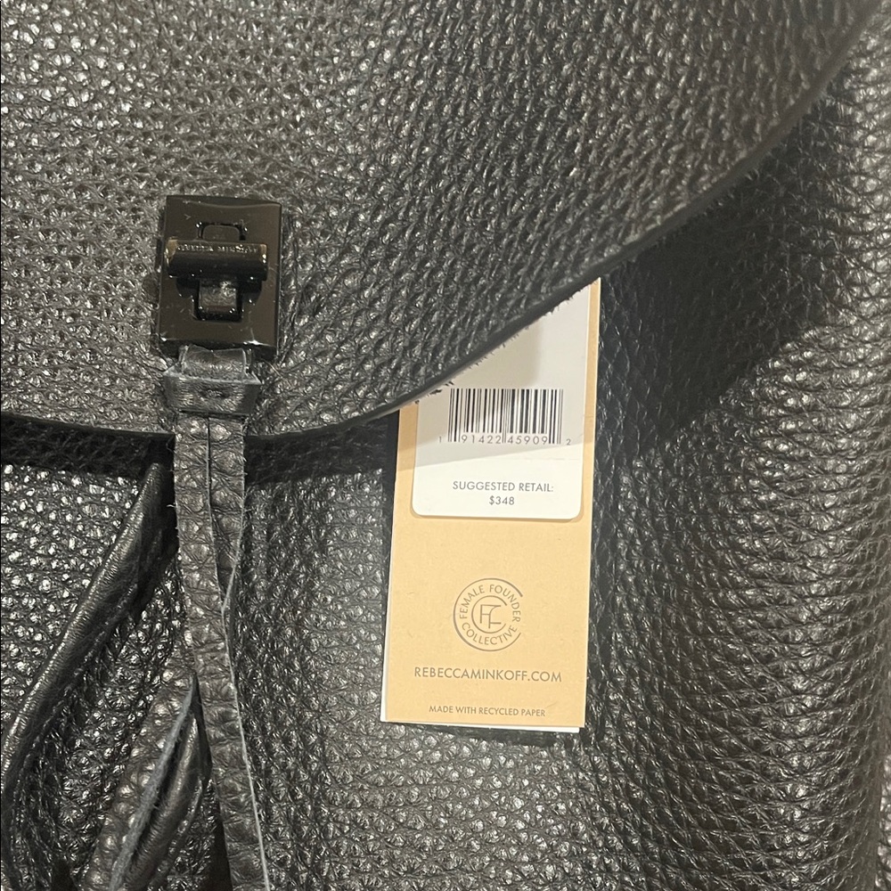 Rebecca Minkoff Black Pebbled Leather Backpack